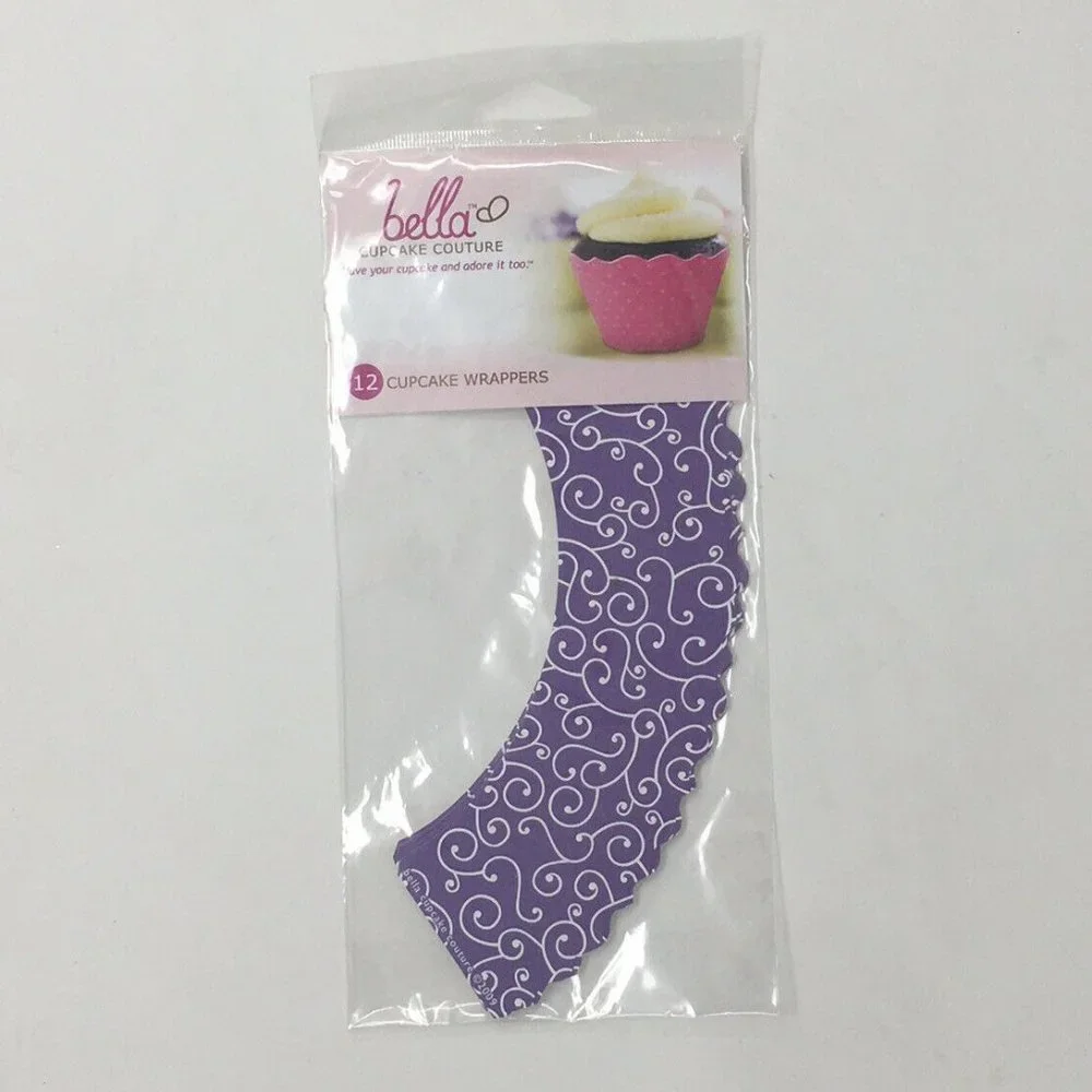 Bella Cupcake Couture Purple Swirl Wrapper 12 Pack